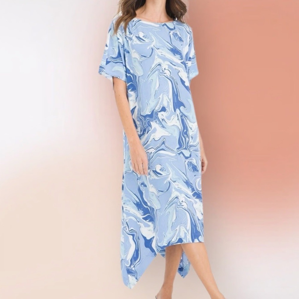 Chico’s Painted Stone Midi Dress – Size 2 (Large)